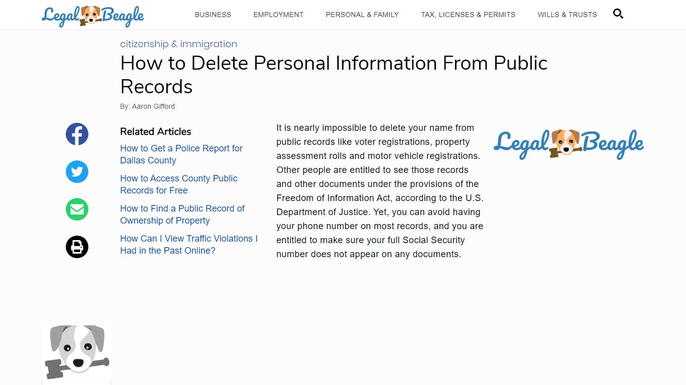 How to Delete Personal Information From Public Records